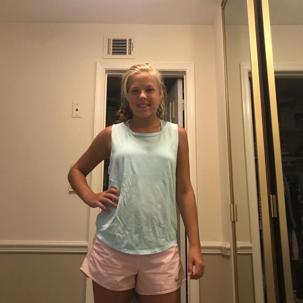 Baby blue muscle tank!